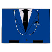 Cadeaupapier 'Pak met blauwe pak met stropdas' met Groot Cadeauzakje (Voorkant)