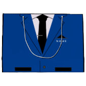 Cadeaupapier 'Pak met blauwe pak met stropdas' met Groot Cadeauzakje (Achterkant)