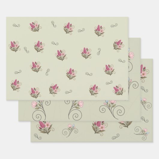 Cadeaupapier plat, set van 3 (Set)