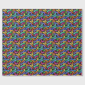 Cadeaupapier - Regenboog Gummy Worm snoep (Vlak)