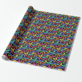 Cadeaupapier - Regenboog Gummy Worm snoep (Uitgerold)