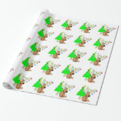 Cadeaupapier/Rendieren & Kerstboom Cadeaupapier (Uitgerold)