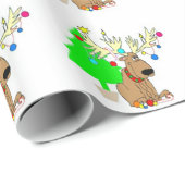 Cadeaupapier/Rendieren & Kerstboom Cadeaupapier (Rol Hoek)
