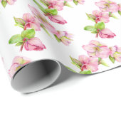 Cadeaupapier Rol - Roze Hellebore Bloem (Rol Hoek)