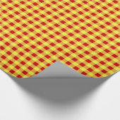 Cadeaupapier, rood en geel geruit cadeaupapier (Hoek)
