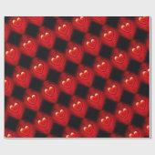 Cadeaupapier. Rood & zwart hart ontwerp giftwrap. Cadeaupapier (Vlak)
