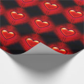 Cadeaupapier. Rood & zwart hart ontwerp giftwrap. Cadeaupapier (Hoek)