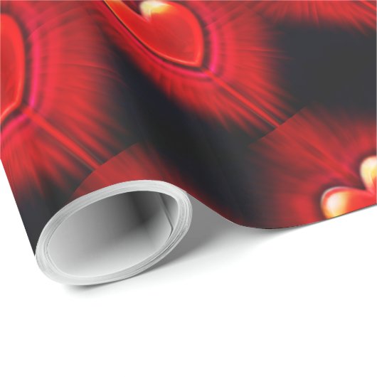 Cadeaupapier. Rood & zwart hart ontwerp giftwrap. Cadeaupapier (Rol Hoek)