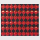 Cadeaupapier. Rood & zwart hart ontwerp giftwrap. Cadeaupapier (Vlak)