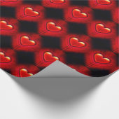 Cadeaupapier. Rood & zwart hart ontwerp giftwrap. Cadeaupapier (Hoek)