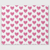 Cadeaupapier. Roos Petal Heart Pattern Cadeauverpa Cadeaupapier (Vlak)