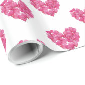 Cadeaupapier. Roos Petal Heart Pattern Cadeauverpa Cadeaupapier (Rol Hoek)