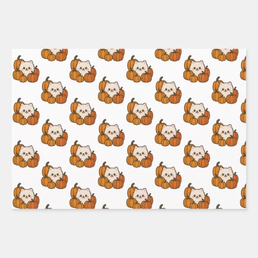 Cadeaupapier Set Halloween / Pomeranian (Voorkant 3)