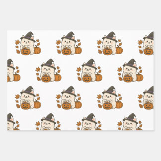 Cadeaupapier Set Halloween / Pomeranian