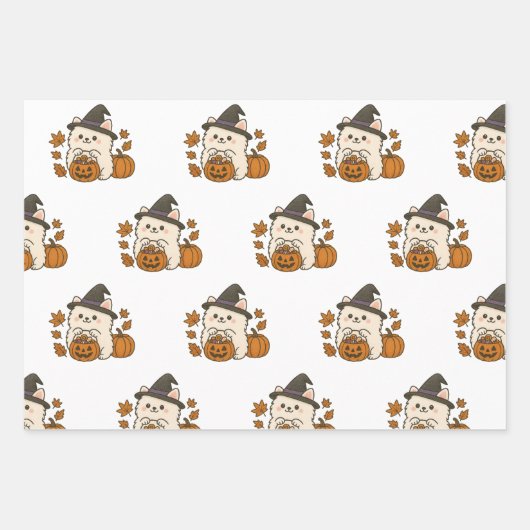 Cadeaupapier Set Halloween / Pomeranian (Voorkant 2)