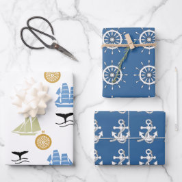 Cadeaupapier Set - Maritiem Thema