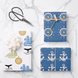 Cadeaupapier Set - Maritiem Thema