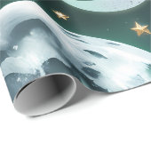 Cadeaupapier - Smaragdgroene Hemelse Maan (Rol Hoek)