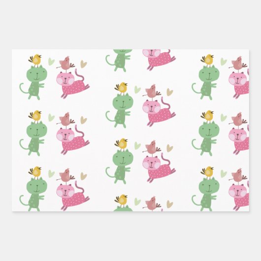 Cadeaupapier Vellen Set poesjes  (Voorkant 3)