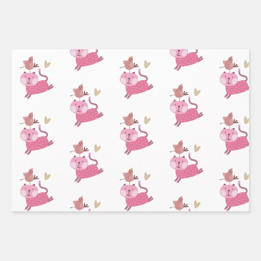 Cadeaupapier Vellen Set poesjes  (Voorkant)