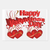 Cadeaupapier Vellen Valentijnsdag Rode Harten (Voorkant)