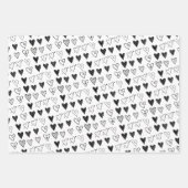 Cadeaupapier Vellen Valentijnsdag Zwarte Harten (Voorkant)
