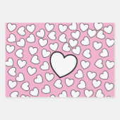 Cadeaupapier Vellen Valentijnswit Hartjes (Voorkant)