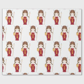 Cadeaupapier - Viking krijgerprinses (Vlak)