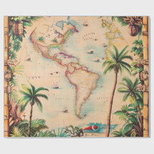 Cadeaupapier-Vintage Atlas Cadeaupapier