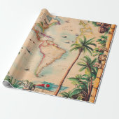 Cadeaupapier-Vintage Atlas Cadeaupapier (Uitgerold)