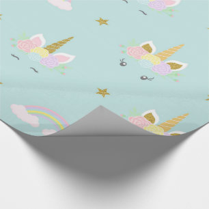 Cadeaupapier voor een eenhoorn-babyfeestje