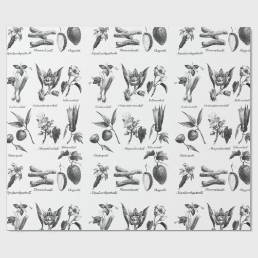 cadeaupapier voor het etsen van  exotische vruchte (Vlak)