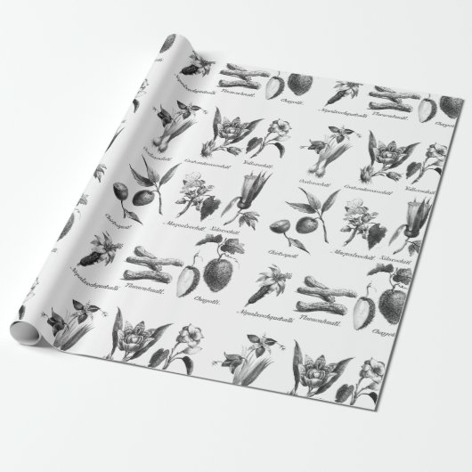 cadeaupapier voor het etsen van  exotische vruchte (Uitgerold)