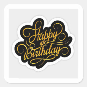 Cadeaupapier voor verjaardagsfeest vierkante sticker