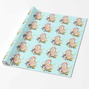 Cadeaupapier voor vintage babyfeestje
