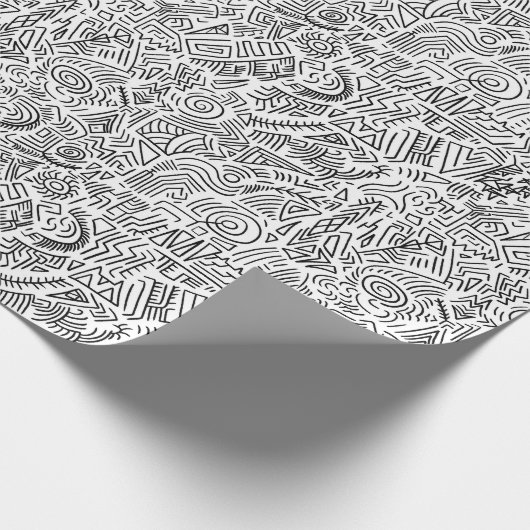 cadeaupapier voor zwarte witte doedels (Hoek)