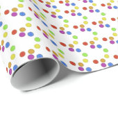 Cadeaupapier – Willekeurig gekleurde stippen (Rol Hoek)
