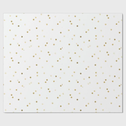 Cadeaupapier - Wit met Gouden Stippen (Vlak)