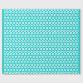 Cadeaupapier - Witte bloemen op blauw (Vlak)