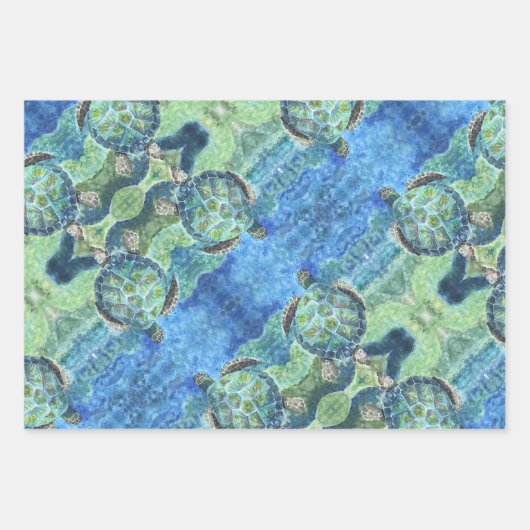 Cadeaupapier Zee Turtle #2 (Voorkant 3)