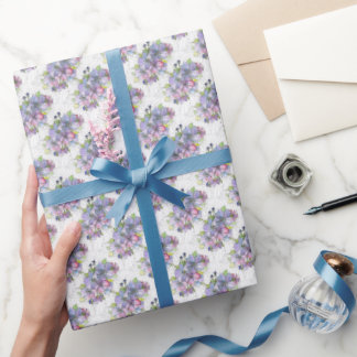 Cadeaupapierrol - Lavendel & Roze Bloemen Cadeaupapier
