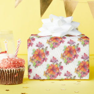 Cadeaupapierrol - Levendige Aquarel Bloemen Cadeaupapier