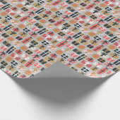 Cadeaupatroon Rood Grijs Zwart Retro Cadeaupapier (Hoek)