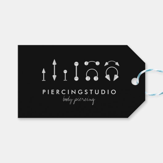 Cadeaupiercing Tattoo Studio Zwart Cadeaulabel (Voorkant (Horizontaal))