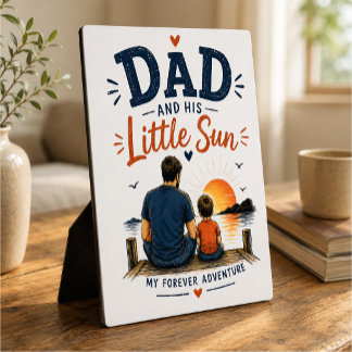 Cadeauplaat 'Papa en zijn kleine zon' – Hartverwar Fotoplaat