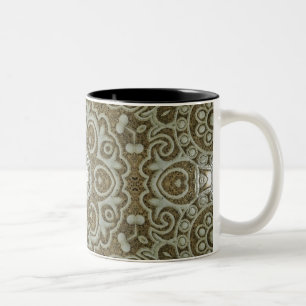 Cadeauprodukt bedrukt met textuur uit de steentijd tweekleurige koffiemok