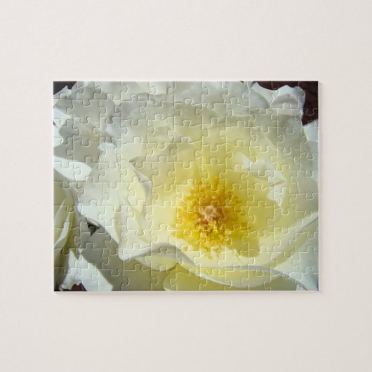 Cadeaupuzzel Witte Gele Pastel Rozen Bloemen Legpuzzel (Horizontaal)