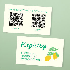 Cadeauregister 2 QR-codes Geel Groen Citroen Informatiekaartje