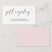 Cadeauregister — Baby shower met roze crème Informatiekaartje (Voorkant / Achterkant)
