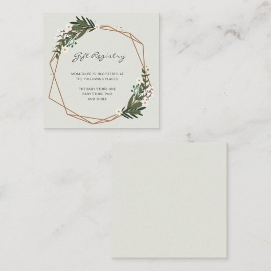 Cadeauregister Genderneutraal geometrisch Baby sho Informatiekaartje (Voorkant / Achterkant)